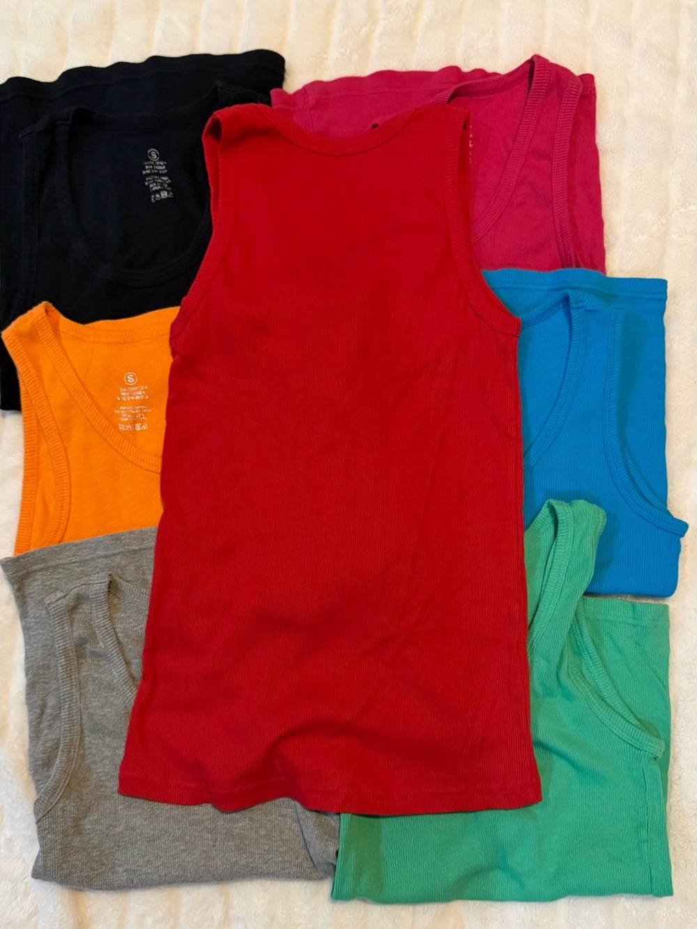 Women’s 7-Piece Ribbed Tank Top Bundle Size Small Multicolor EUC - Picture 3 of 6